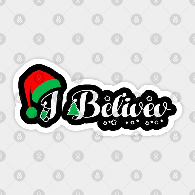 I BELIEVE CHRISTMAS Sticker by AdeShirts